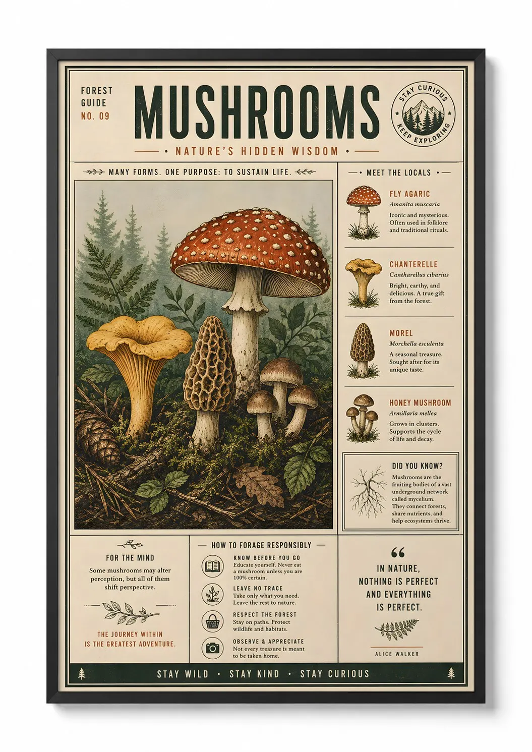 Mushrooms — Botanical Print