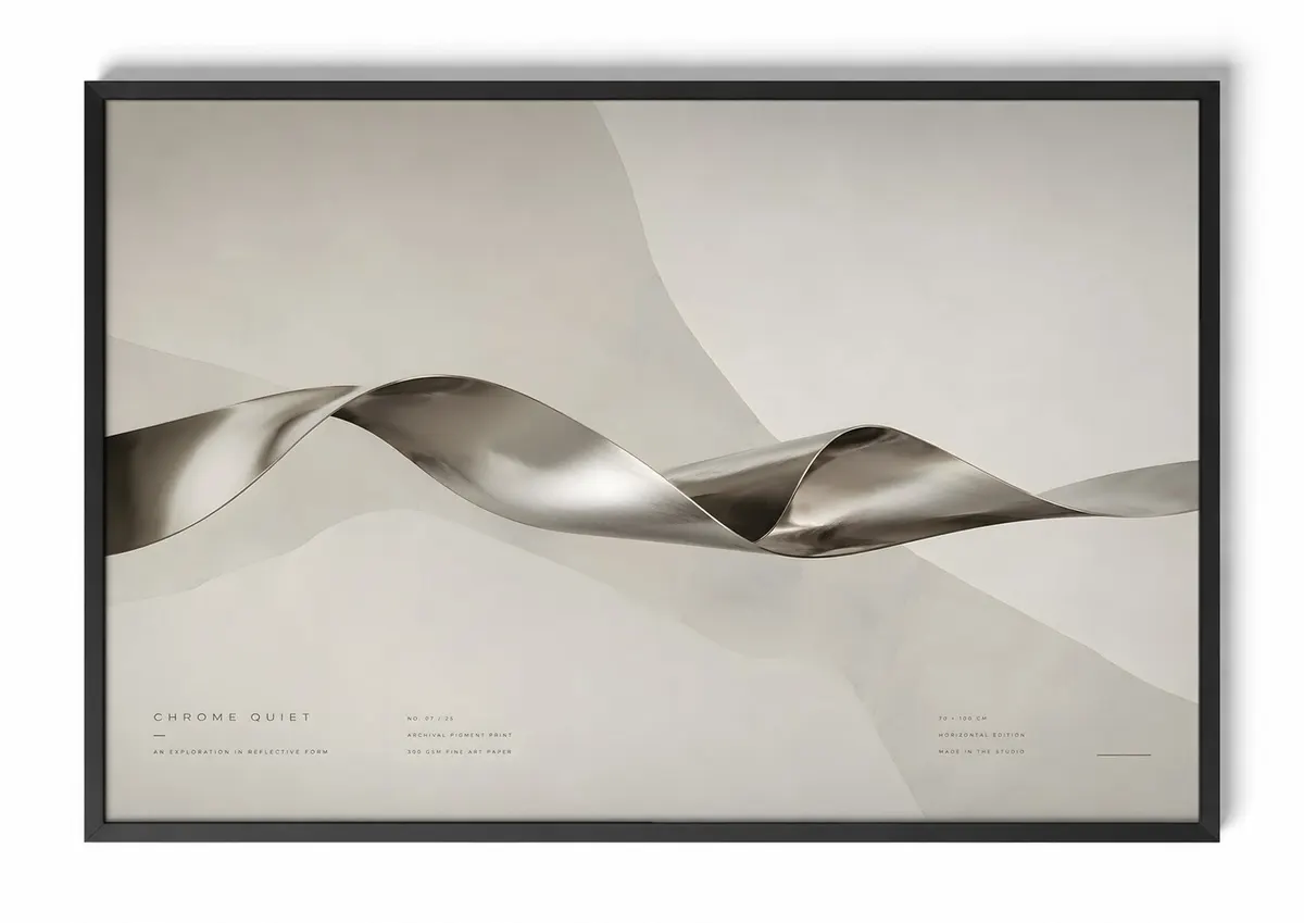 Chrome Ribbon — Abstract Print