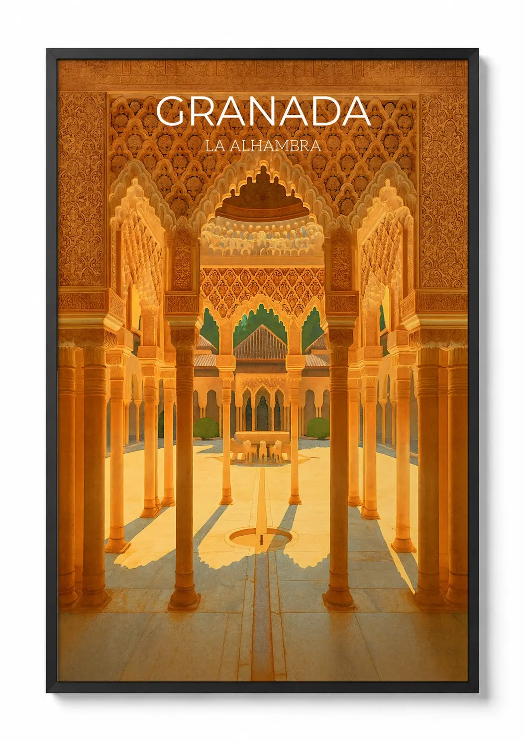 Granada, Court of the Lions — Travel Poster
