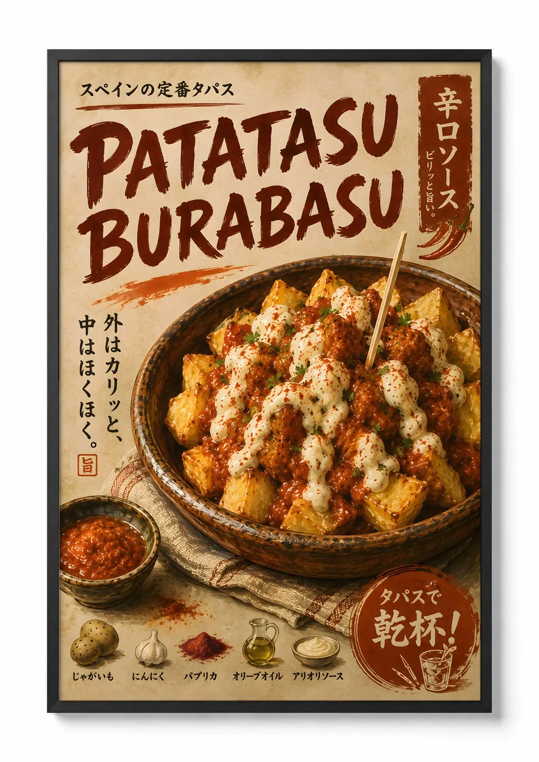 Patatas Bravas, Japanese Style — Ukiyo-e Fusion