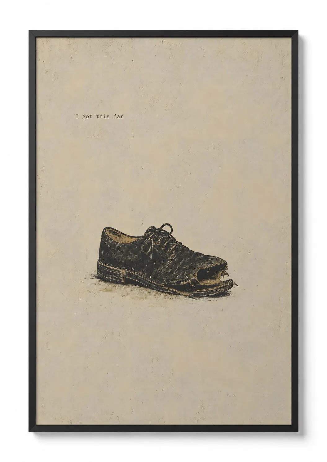 The Worn Shoe — Minimalist Print